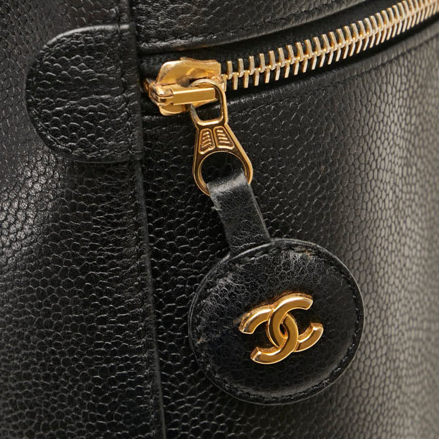 Chanel Vanity, Black, Leather, handbag