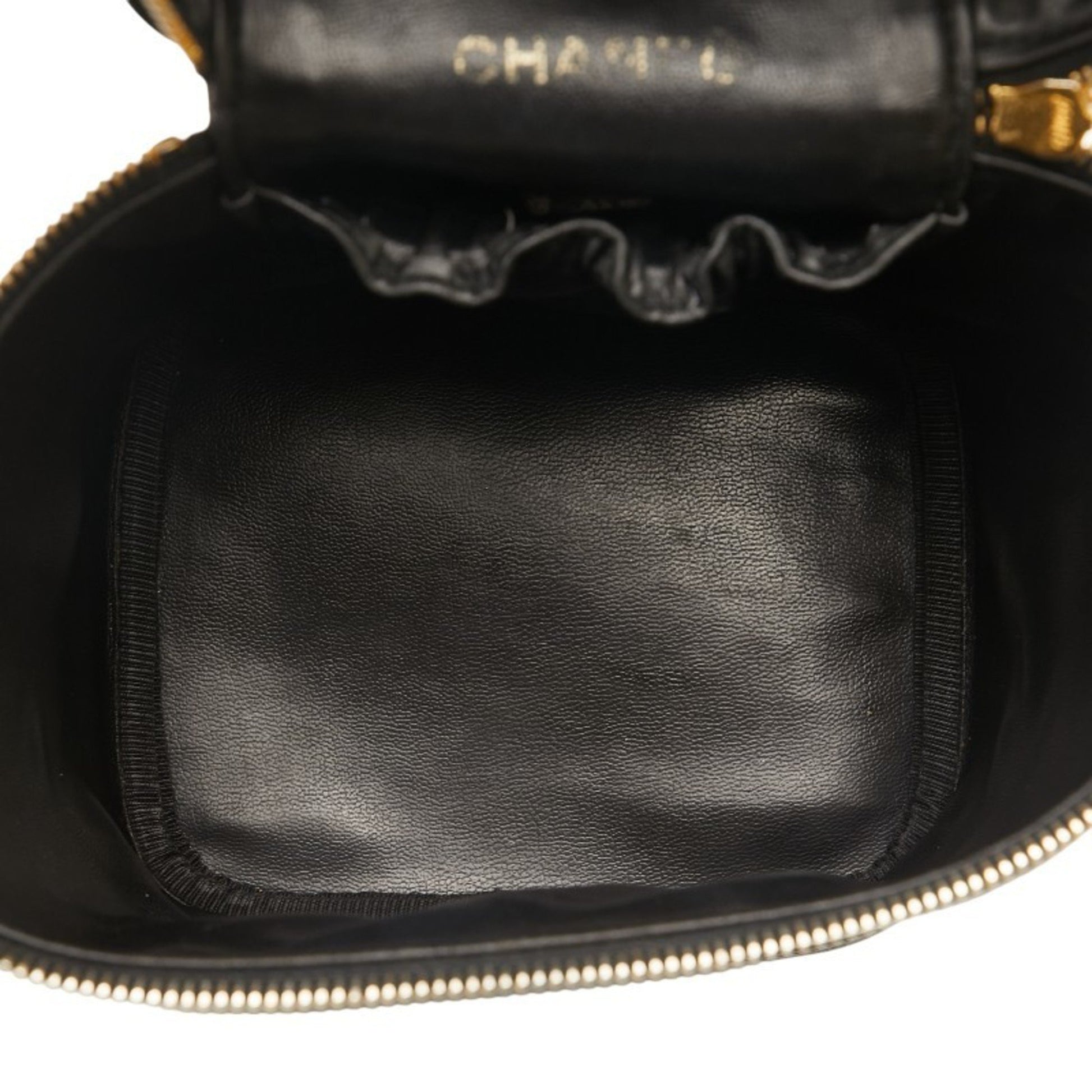 Chanel Vanity, Black, Leather, handbag