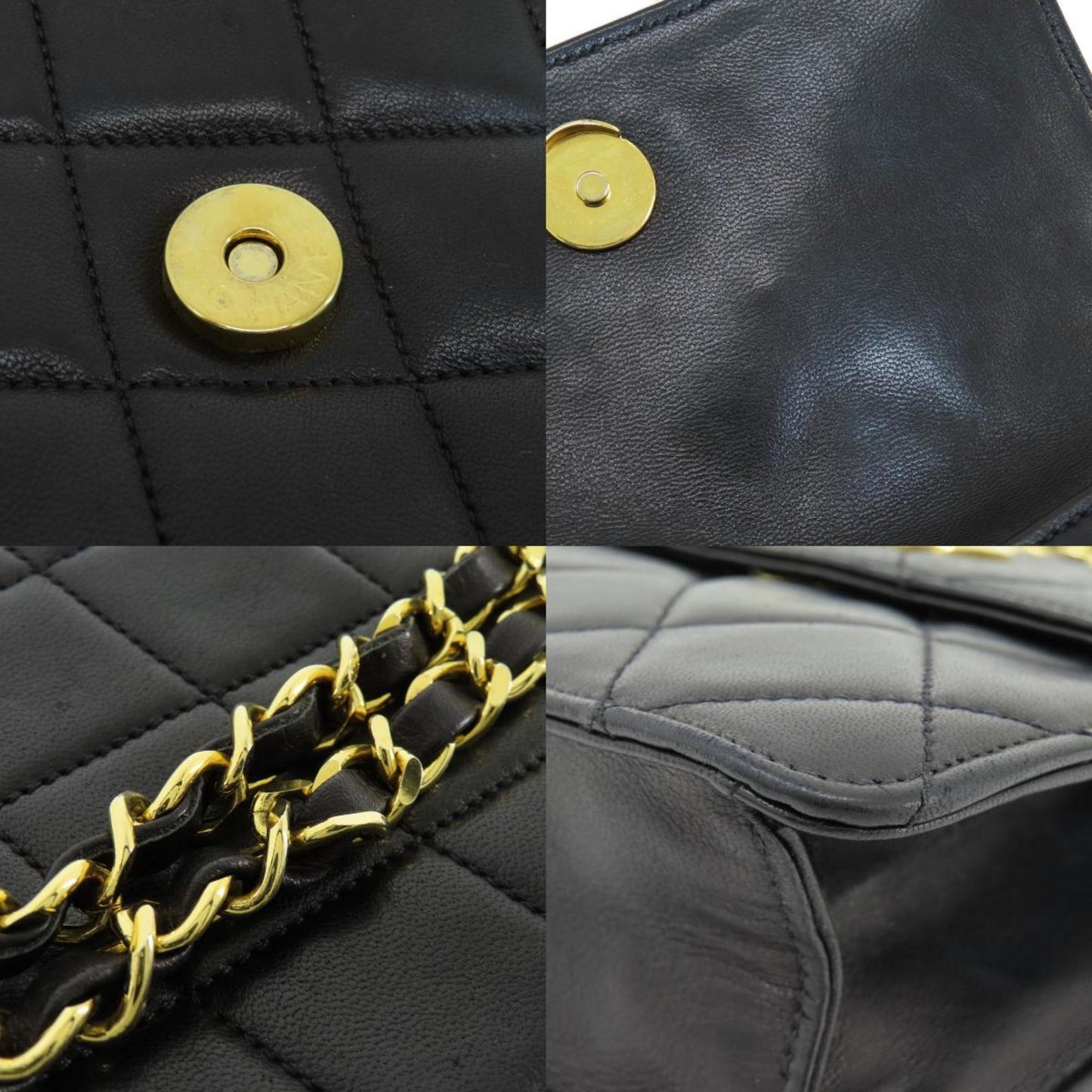 Chanel Coco Mark, Black, Leather, shoulder