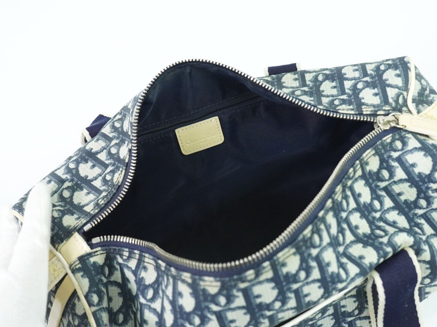 Dior Trotter, Navy, Canvas, handbag