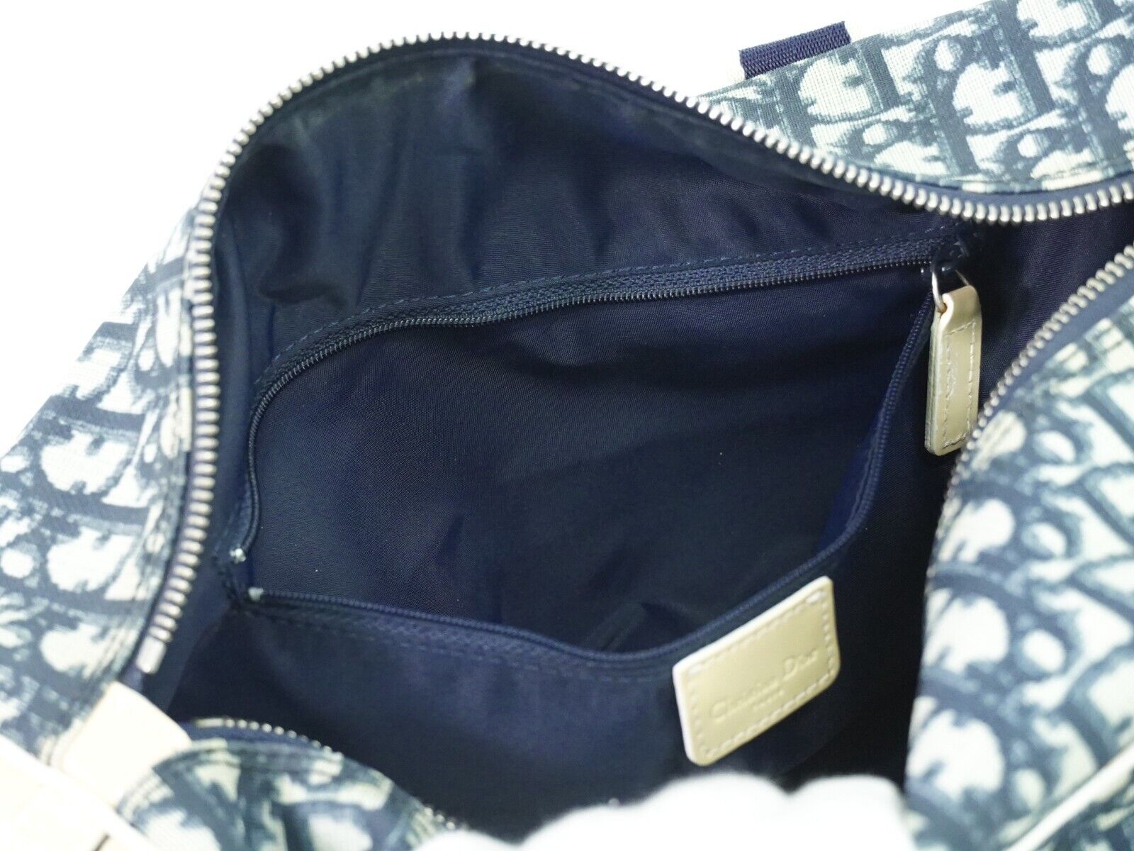 Dior Trotter, Navy, Canvas, handbag