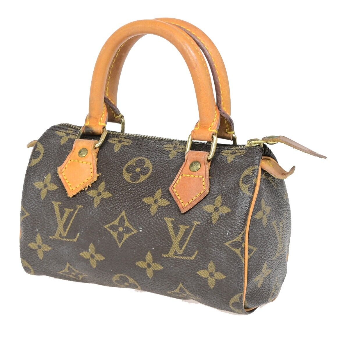 Louis Vuitton Mini speedy, Brown, Canvas, handbag