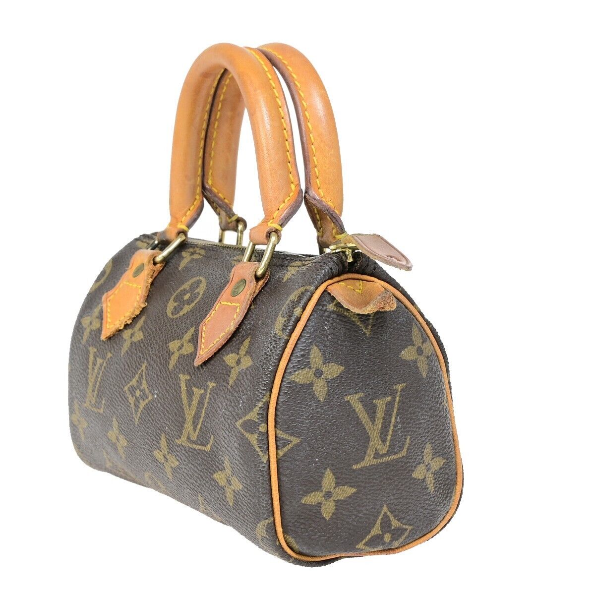 Louis Vuitton Mini speedy, Brown, Canvas, handbag