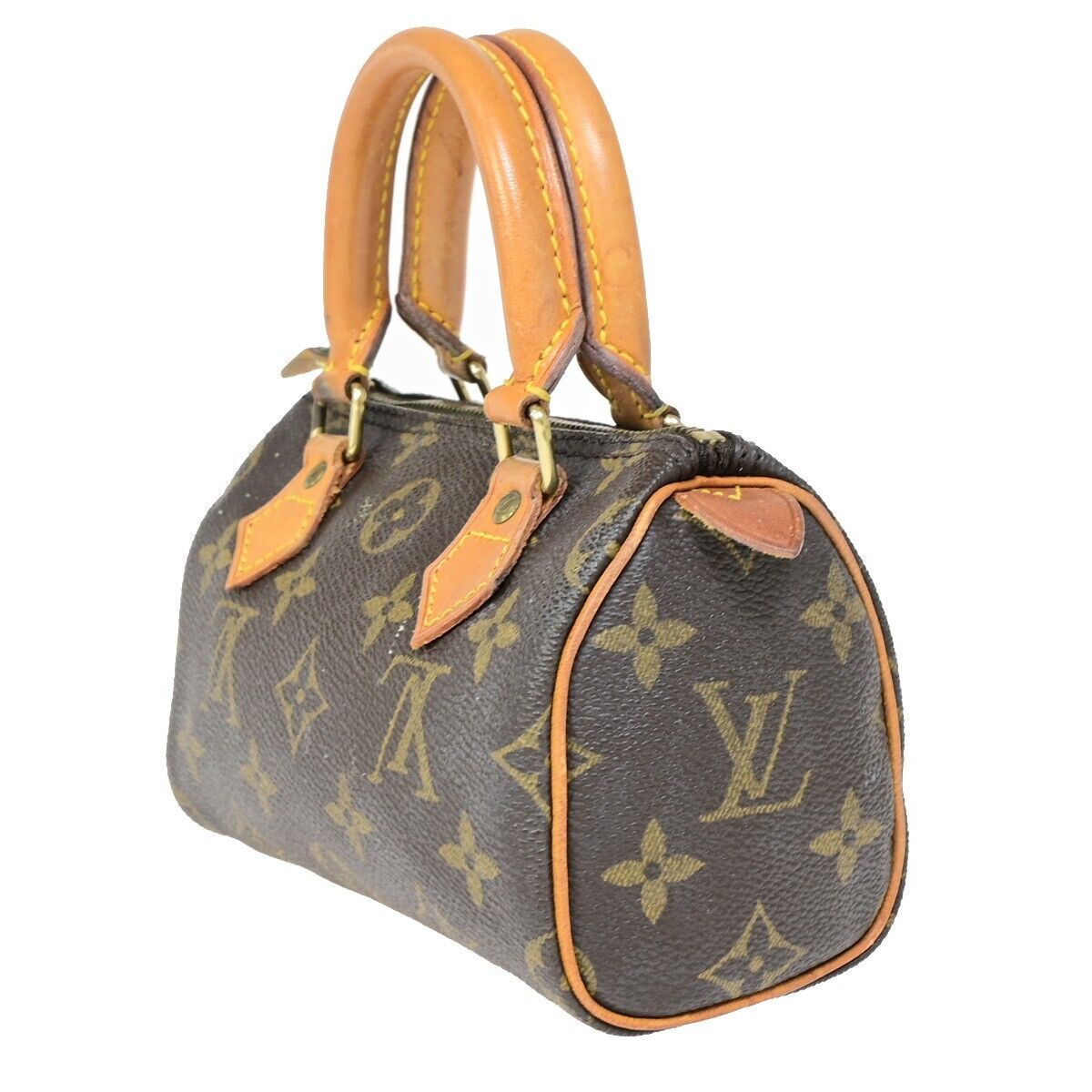 Louis Vuitton Mini speedy, Brown, Canvas, handbag