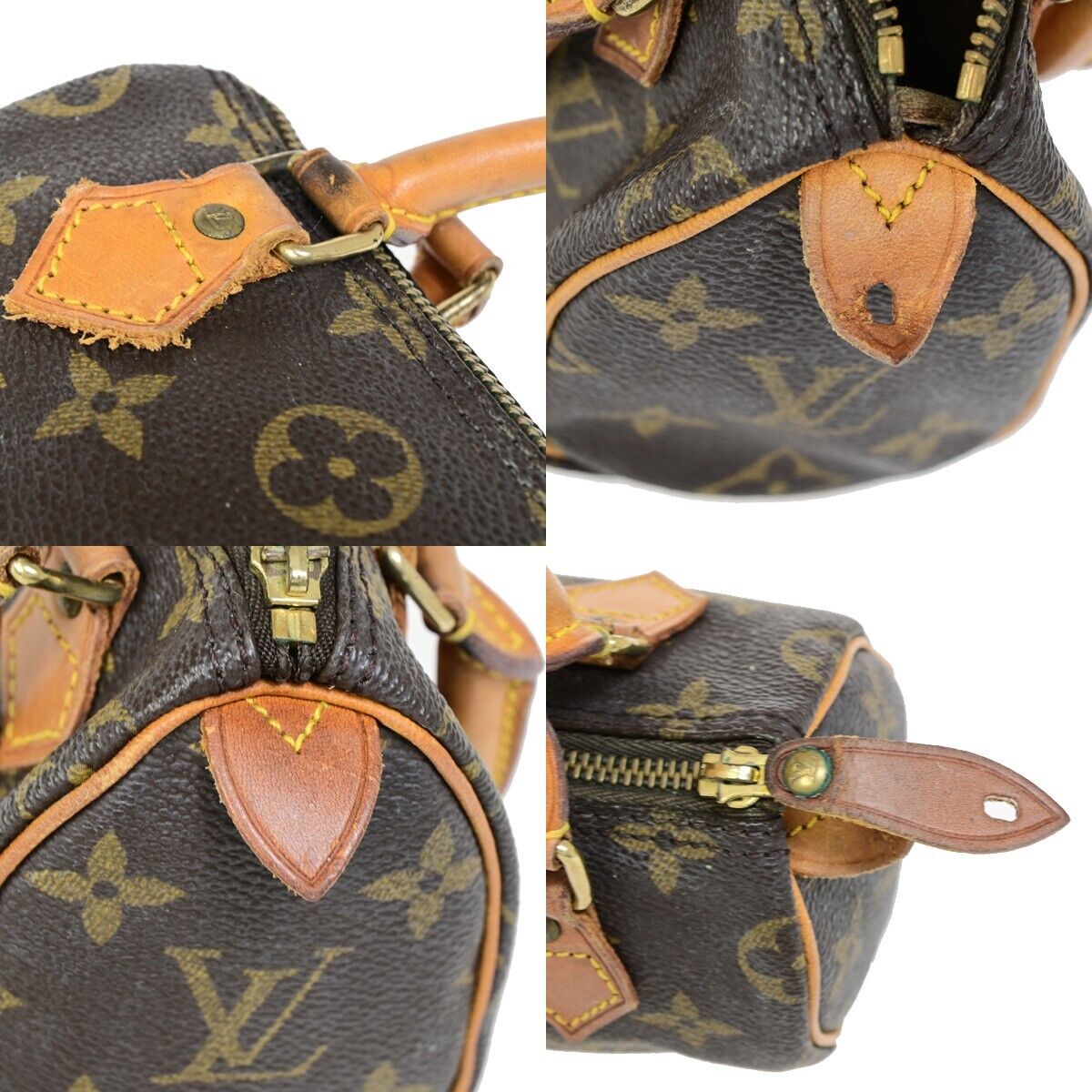 Louis Vuitton Mini speedy, Brown, Canvas, handbag