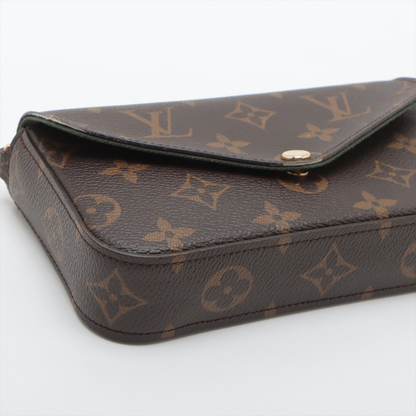 Louis Vuitton Saintonge, Brown, Canvas, shoulder