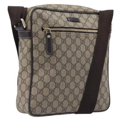Gucci Front Zip Messenger GG Coated Canvas, Beige, Canvas, Crossbody Bag