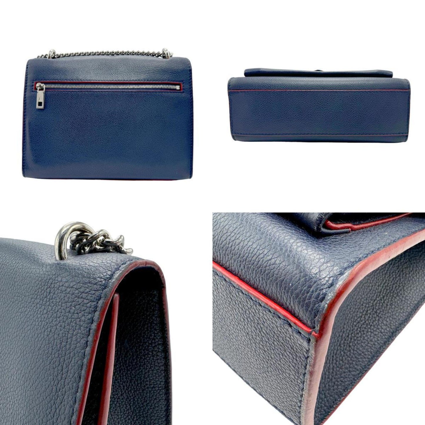 Louis Vuitton Mylockme, Navy, Leather, shoulder