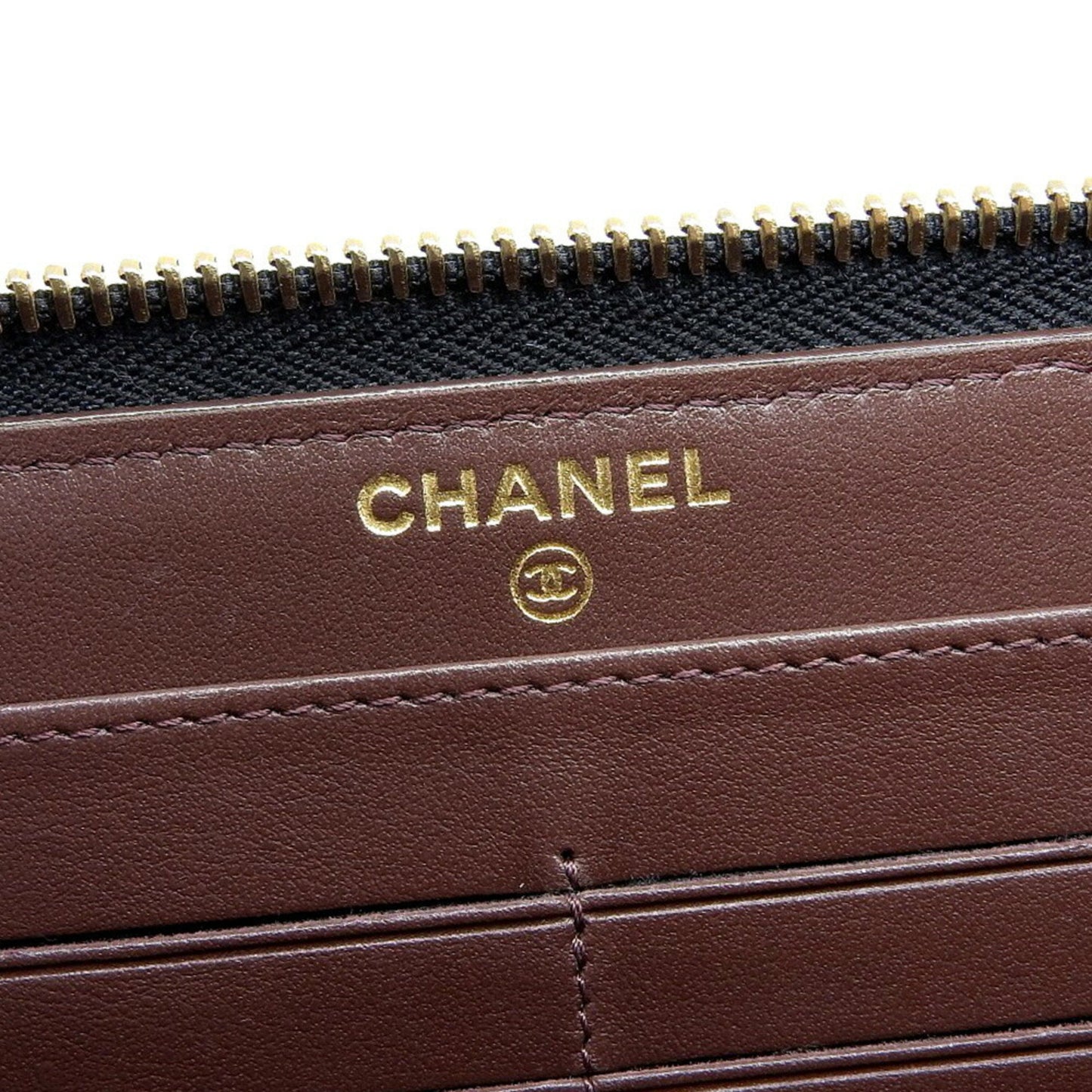 Chanel Coco Mark, Black, Leather, wallet