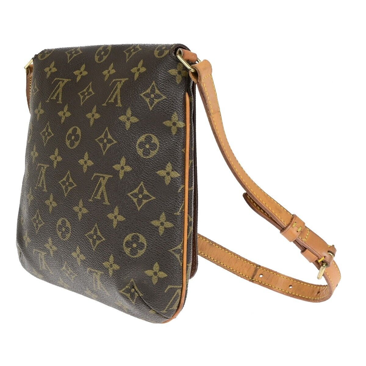 Louis Vuitton Musette Salsa, Brown, Canvas, shoulder