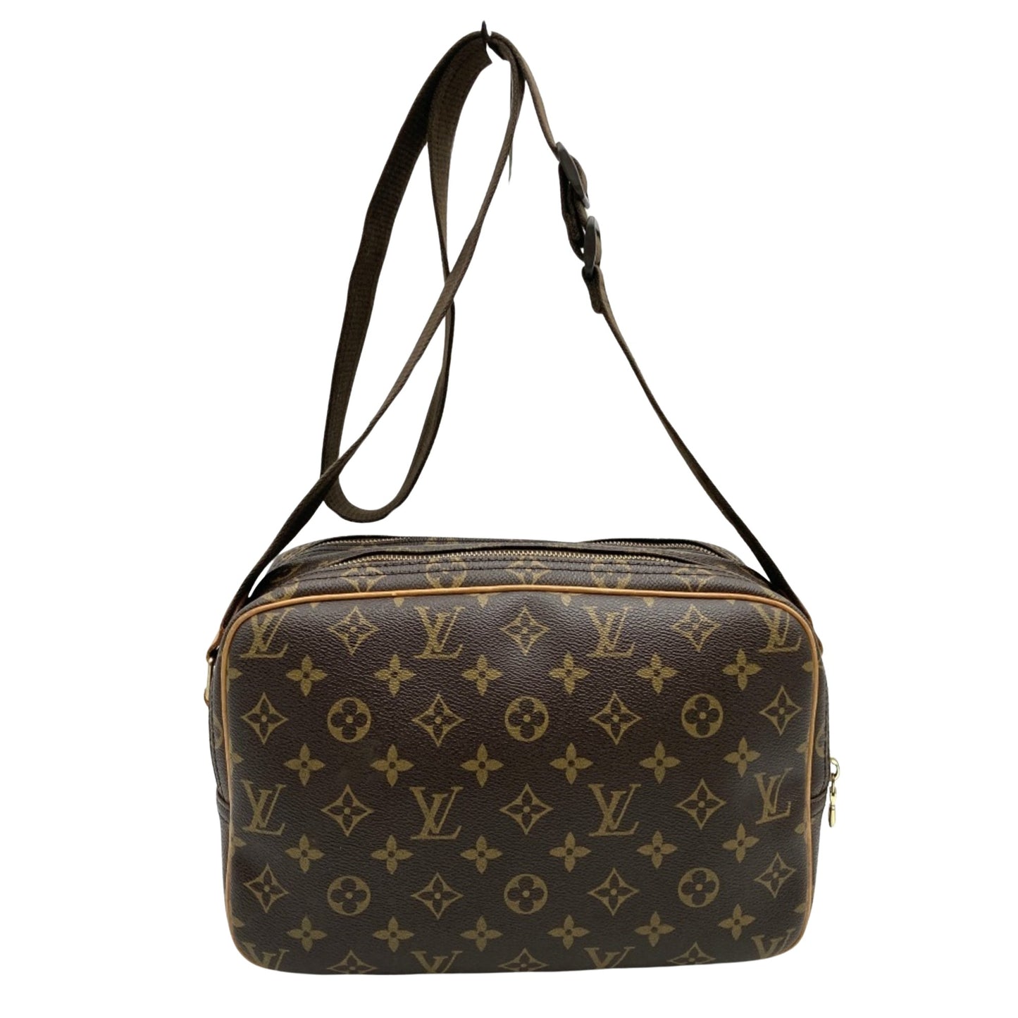 Louis Vuitton Reporter pm, Brown, Canvas, shoulder