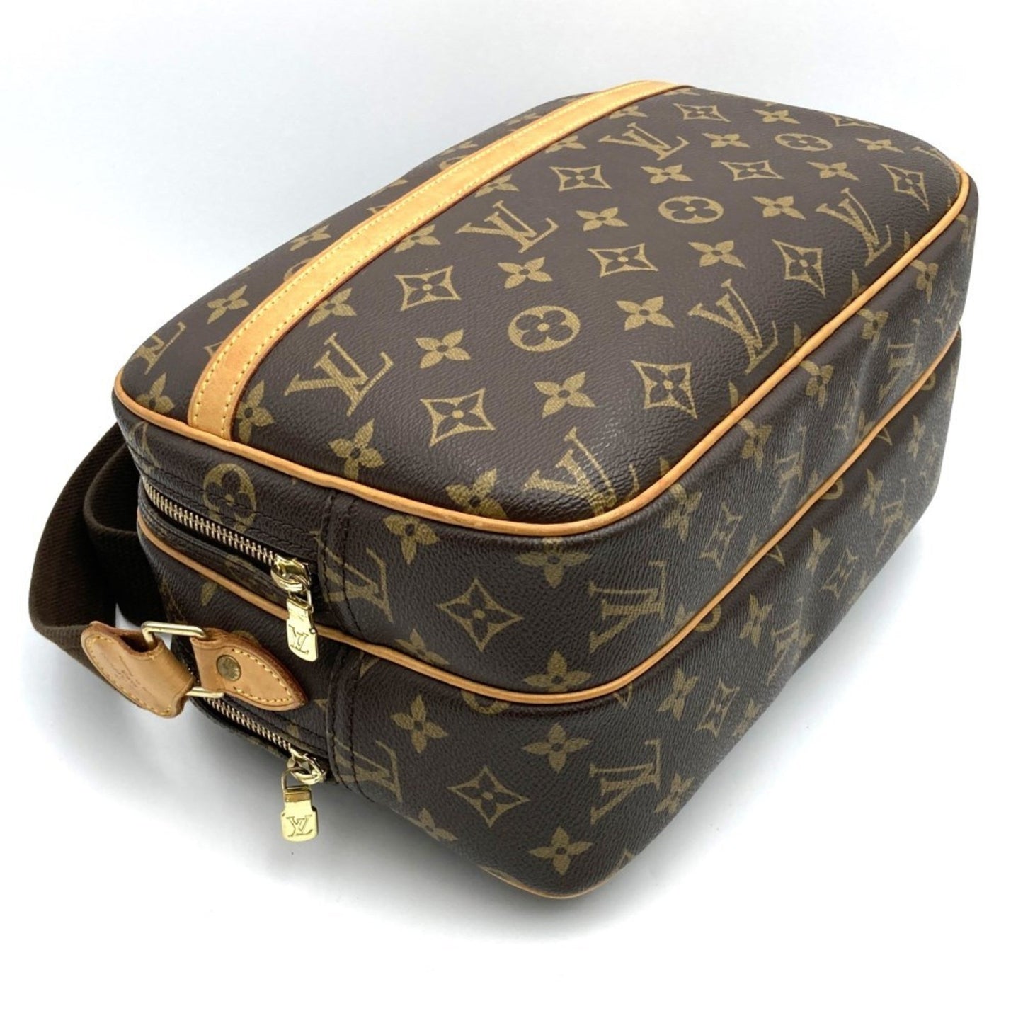 Louis Vuitton Reporter pm, Brown, Canvas, shoulder