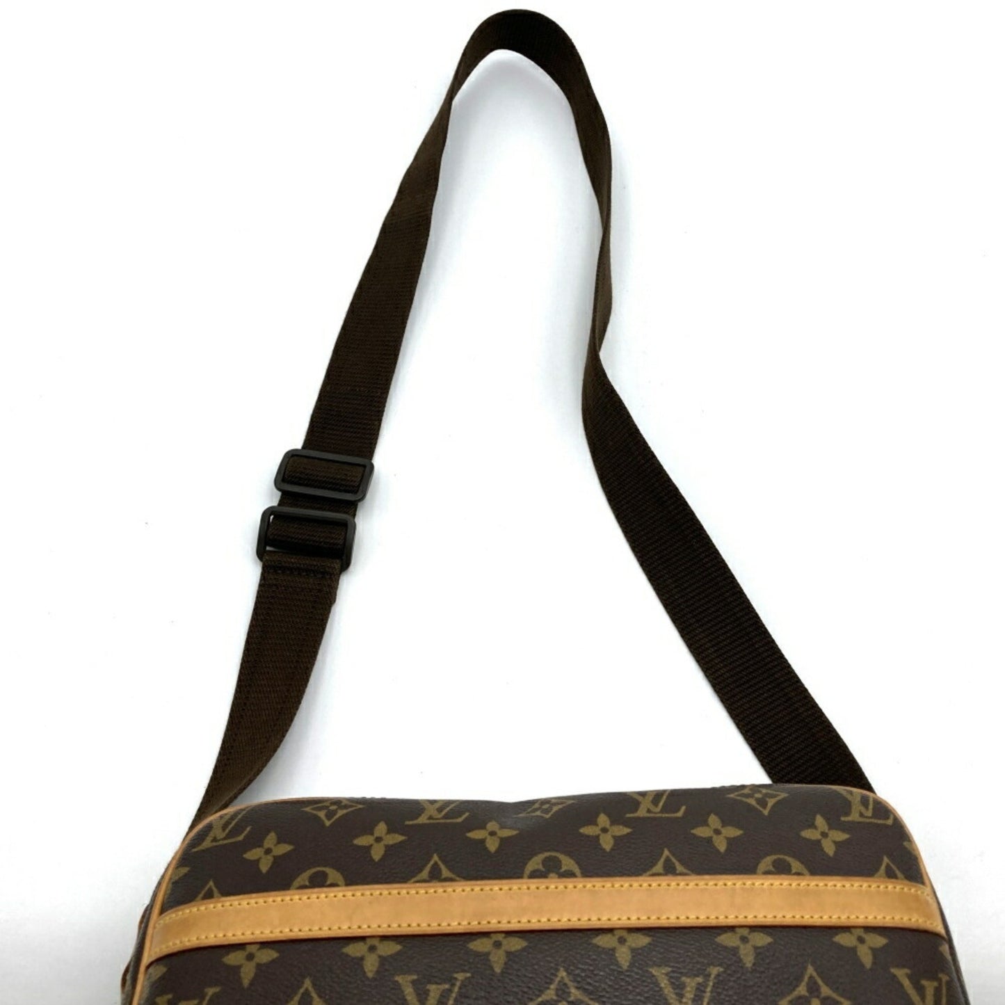 Louis Vuitton Reporter pm, Brown, Canvas, shoulder