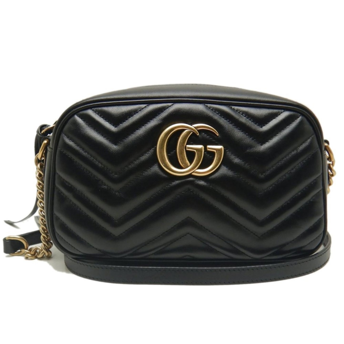 Gucci GG Marmont, Black, Leather, shoulder