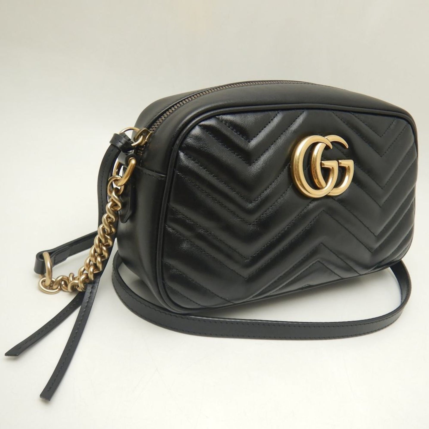 Gucci GG Marmont, Black, Leather, shoulder