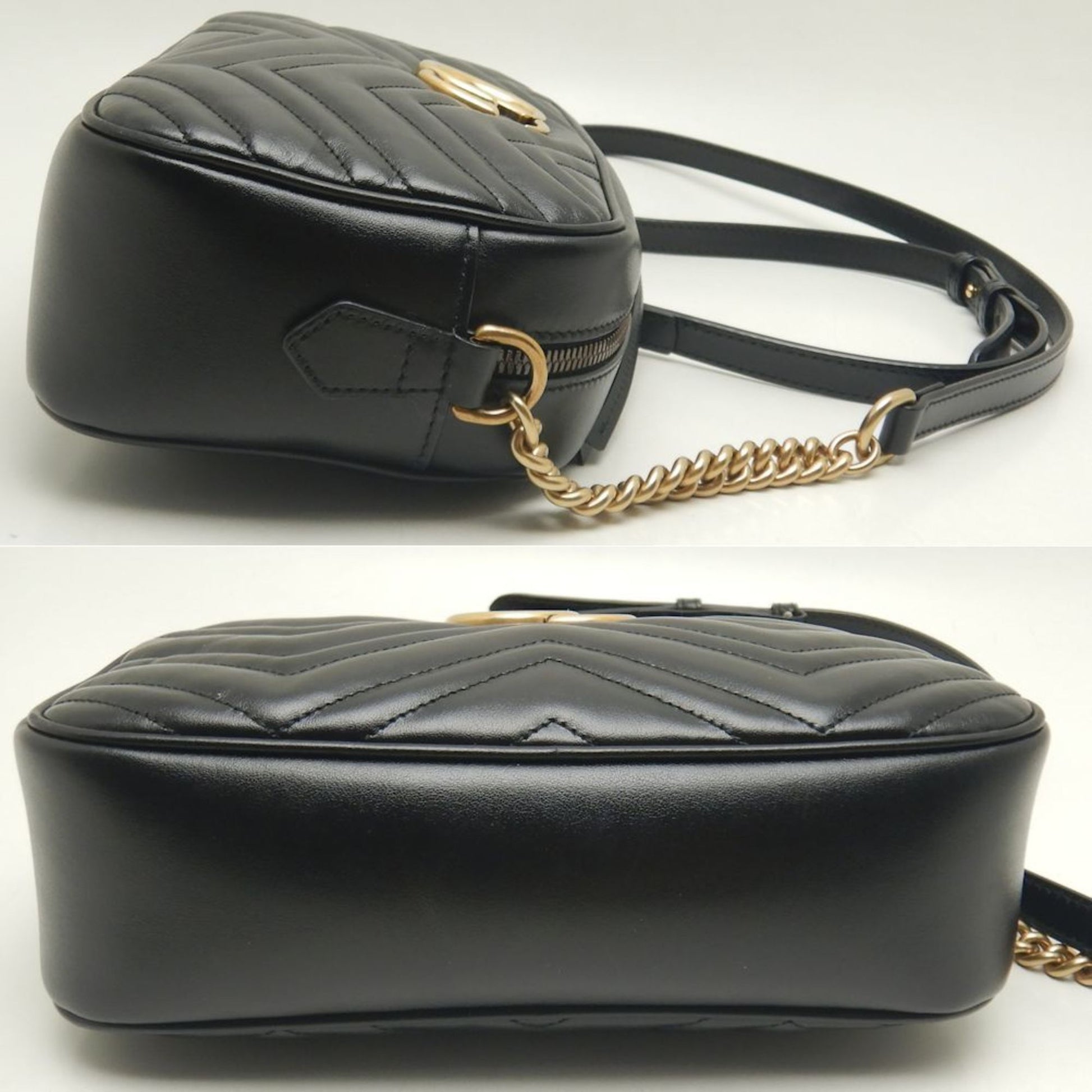 Gucci GG Marmont, Black, Leather, shoulder