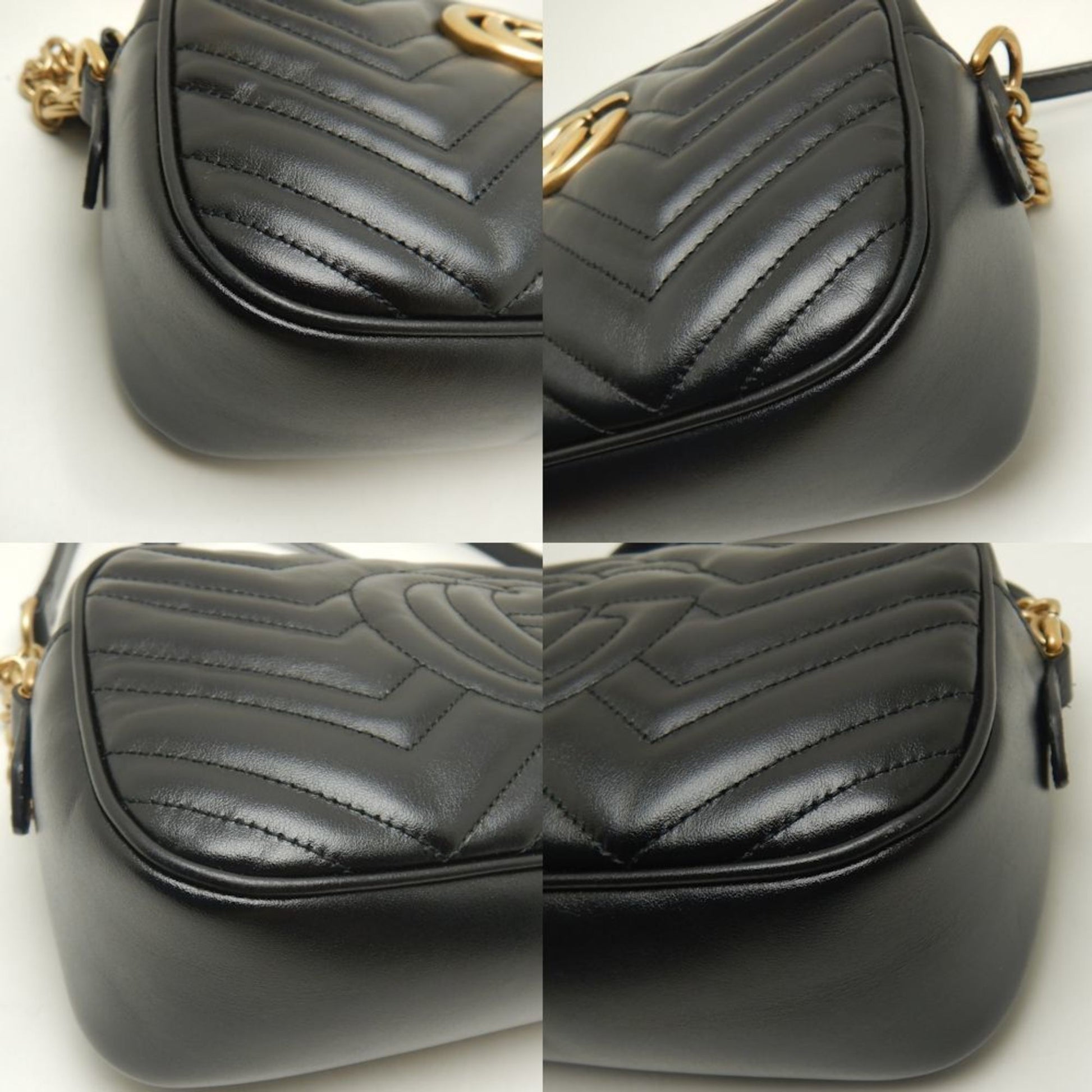 Gucci GG Marmont, Black, Leather, shoulder