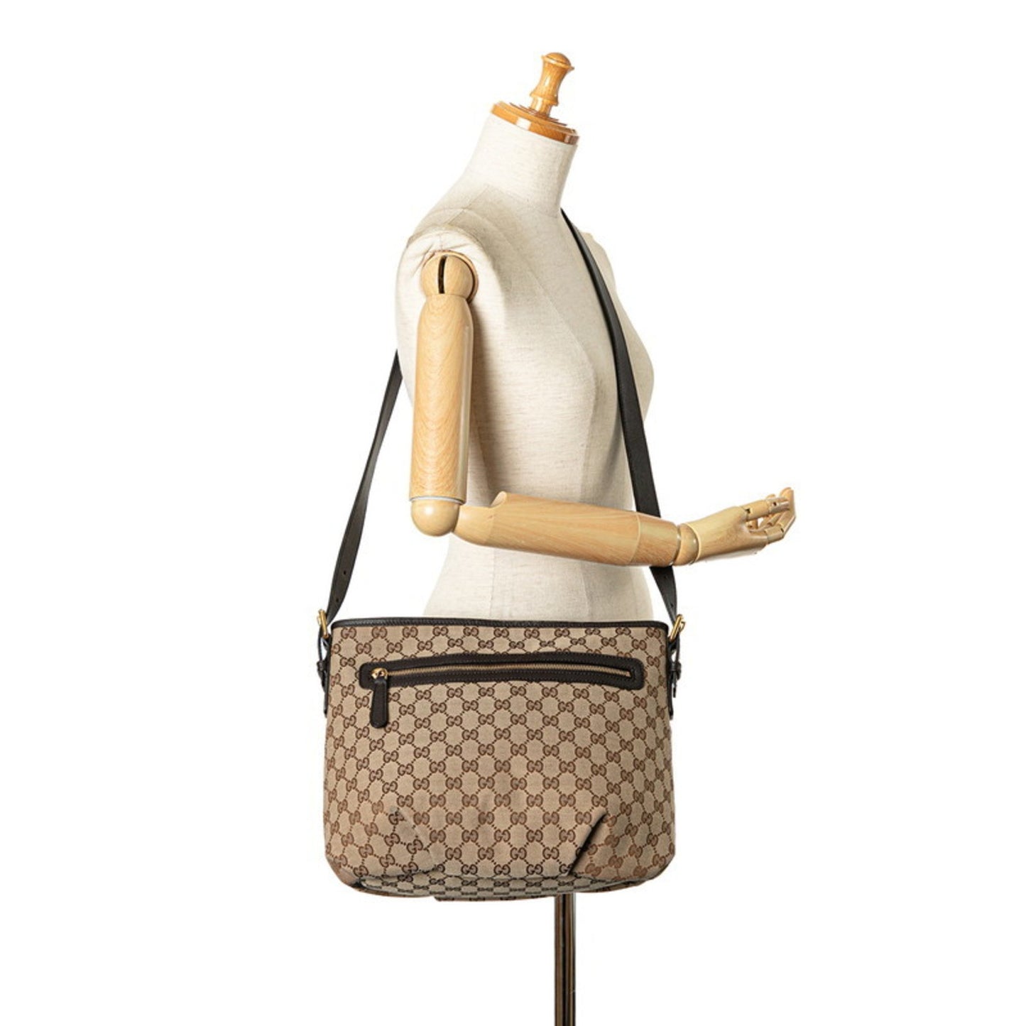 Gucci GG canvas, Brown, Canvas, shoulder