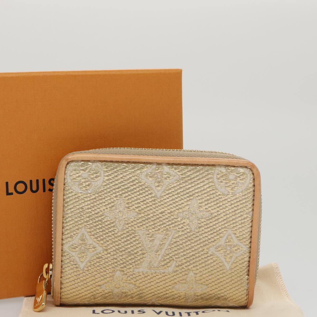 Louis Vuitton Zippy coin purse, Gold, Canvas, wallet