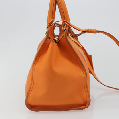 Saint Laurent Classic Y Cabas Leather, Orange, Leather, Tote Bag