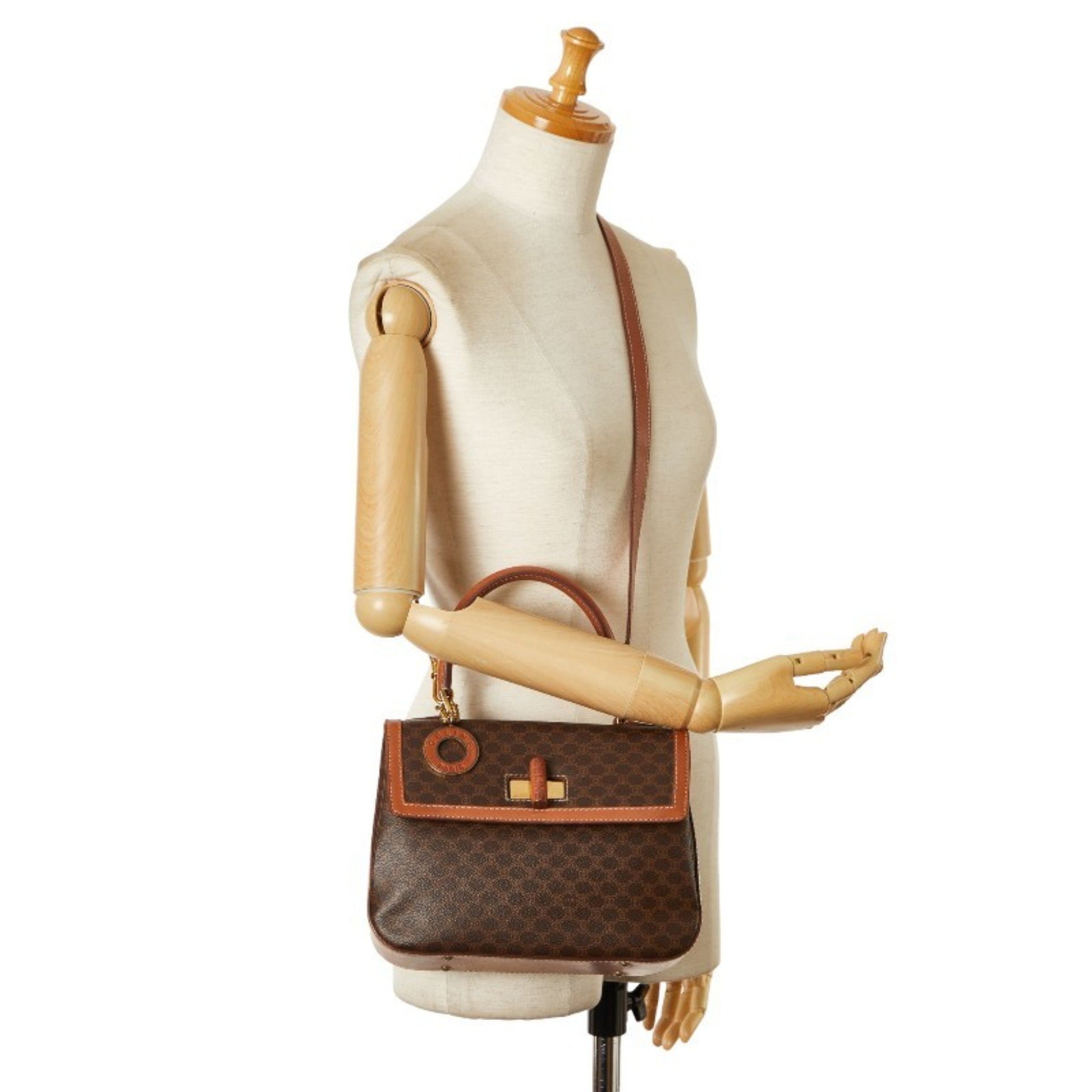 Céline Macadam, Brown, Canvas, handbag