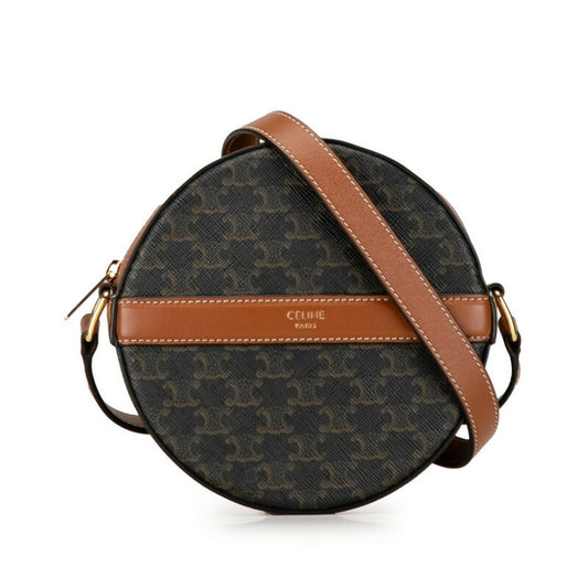 Céline Triomphe, Brown, Canvas, shoulder