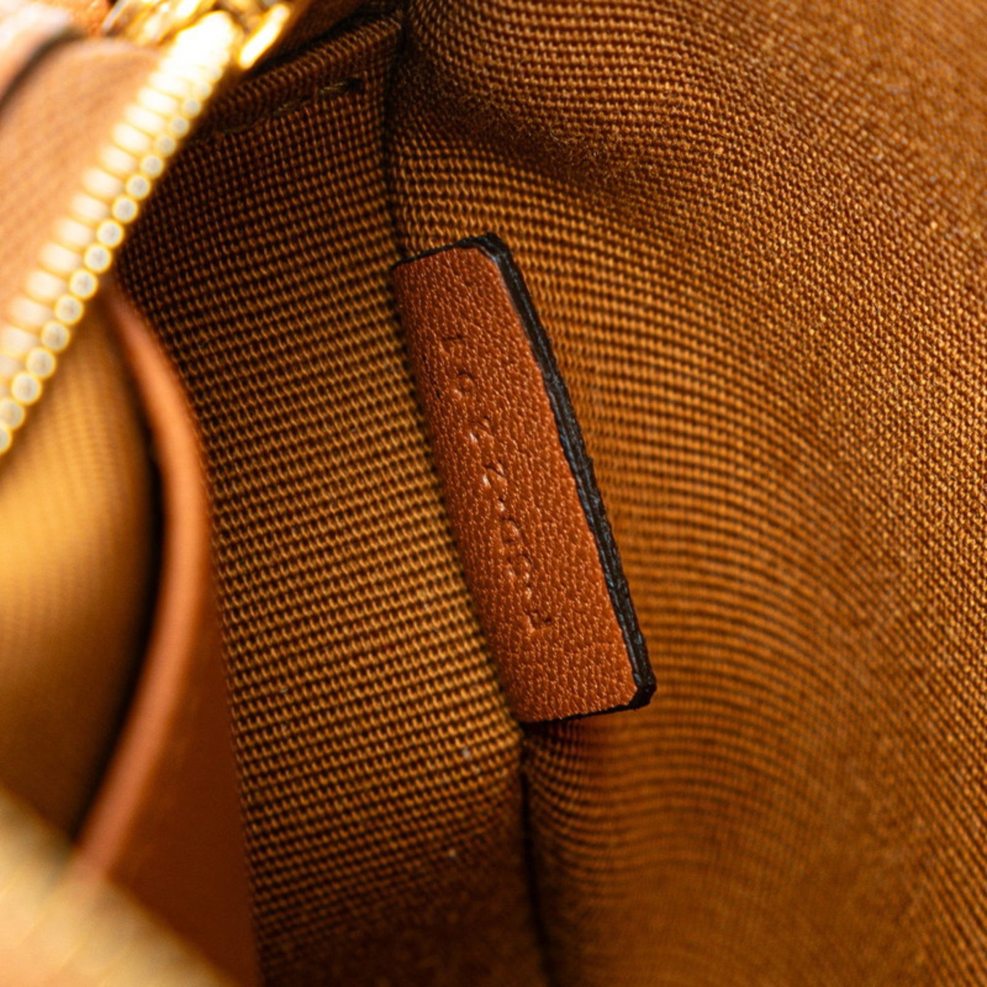 Céline Triomphe, Brown, Canvas, shoulder