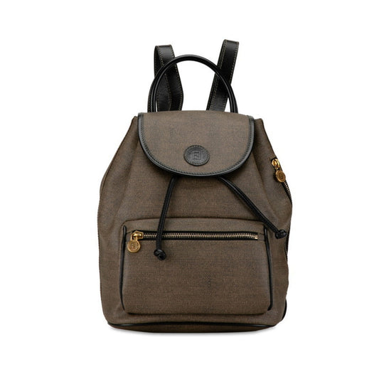 Fendi Zucchino, Grey, Canvas, backpack