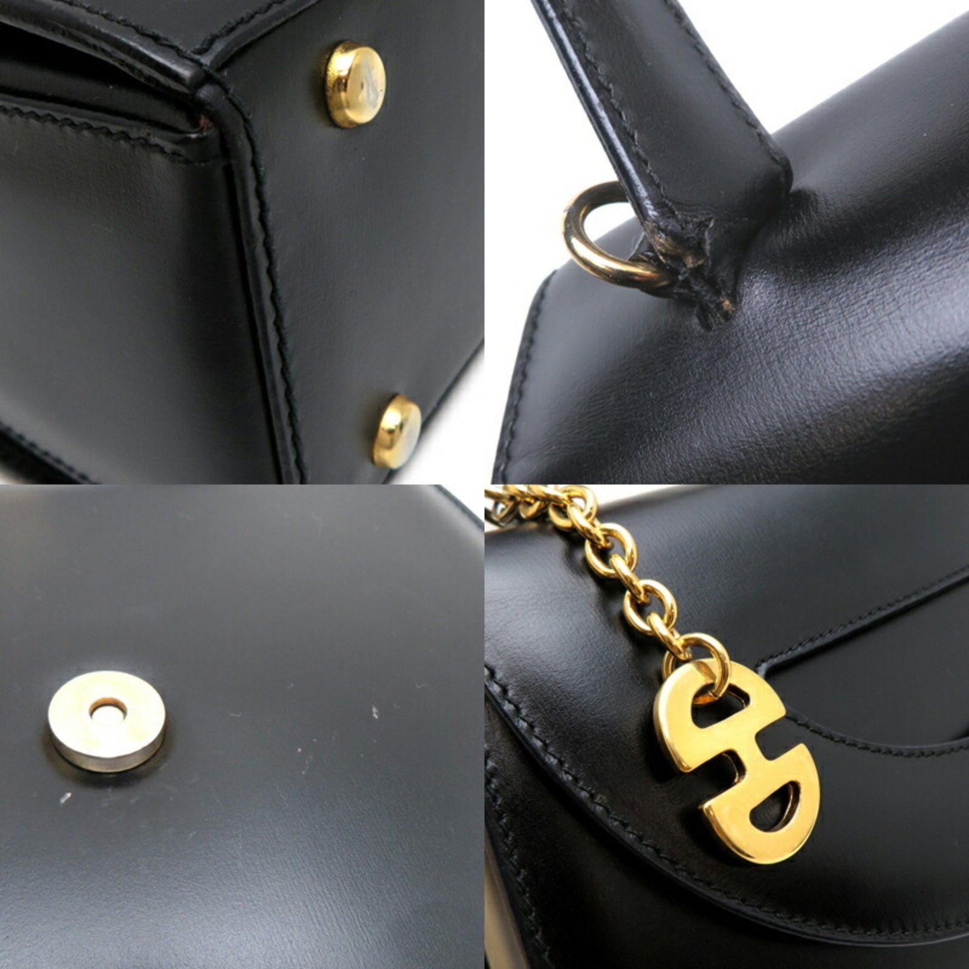 Céline, Black, Leather, handbag