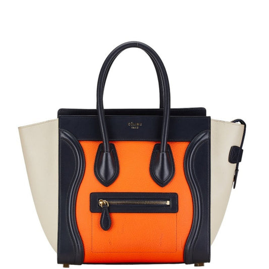 Céline Luggage, Orange, Leather, handbag