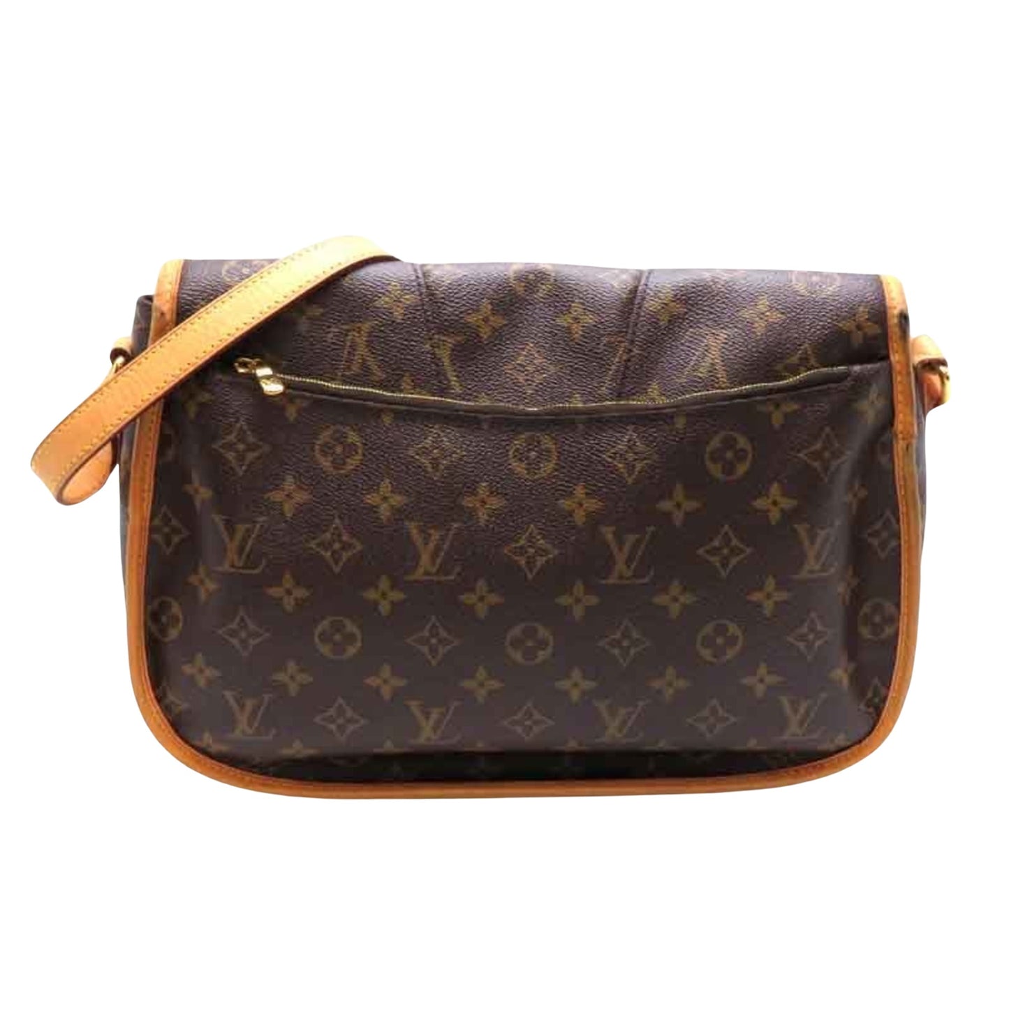 Louis Vuitton Menilmontant, Brown, Canvas, shoulder