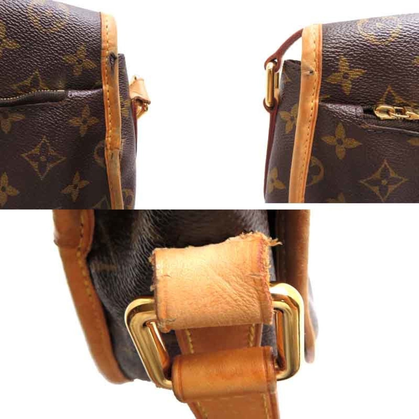 Louis Vuitton Menilmontant, Brown, Canvas, shoulder