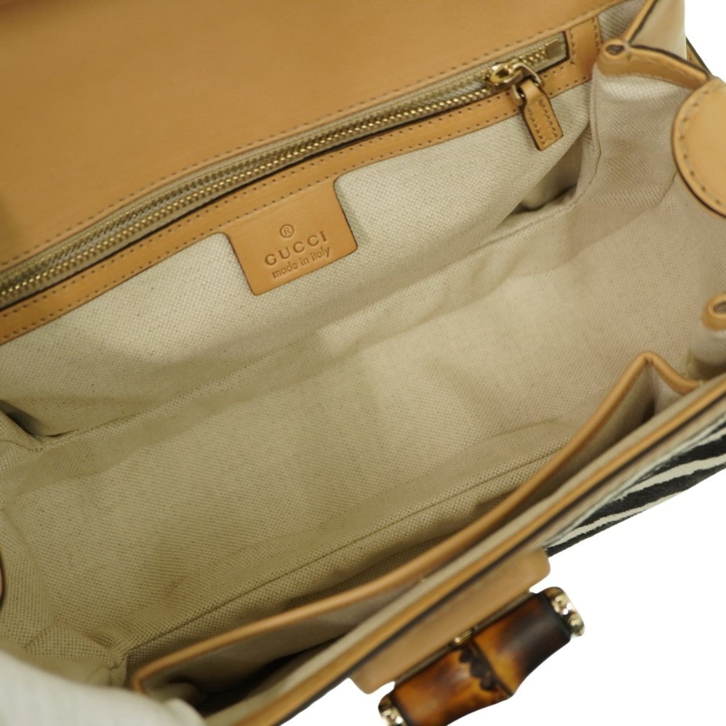 Gucci Bamboo, Beige, Leather, handbag