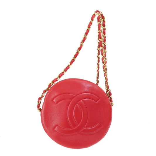 Chanel Logo CC, Red, Leather, shoulder