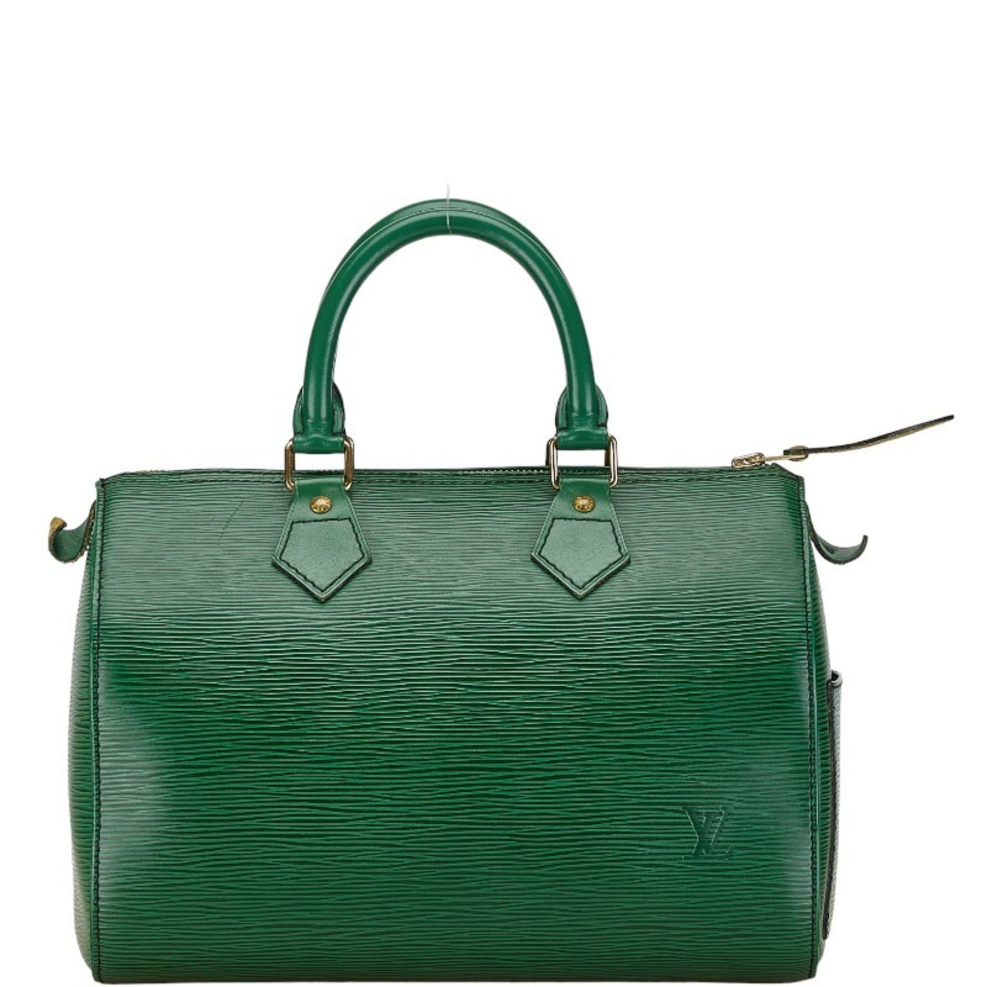 Louis Vuitton Speedy 30, Green, Leather, handbag