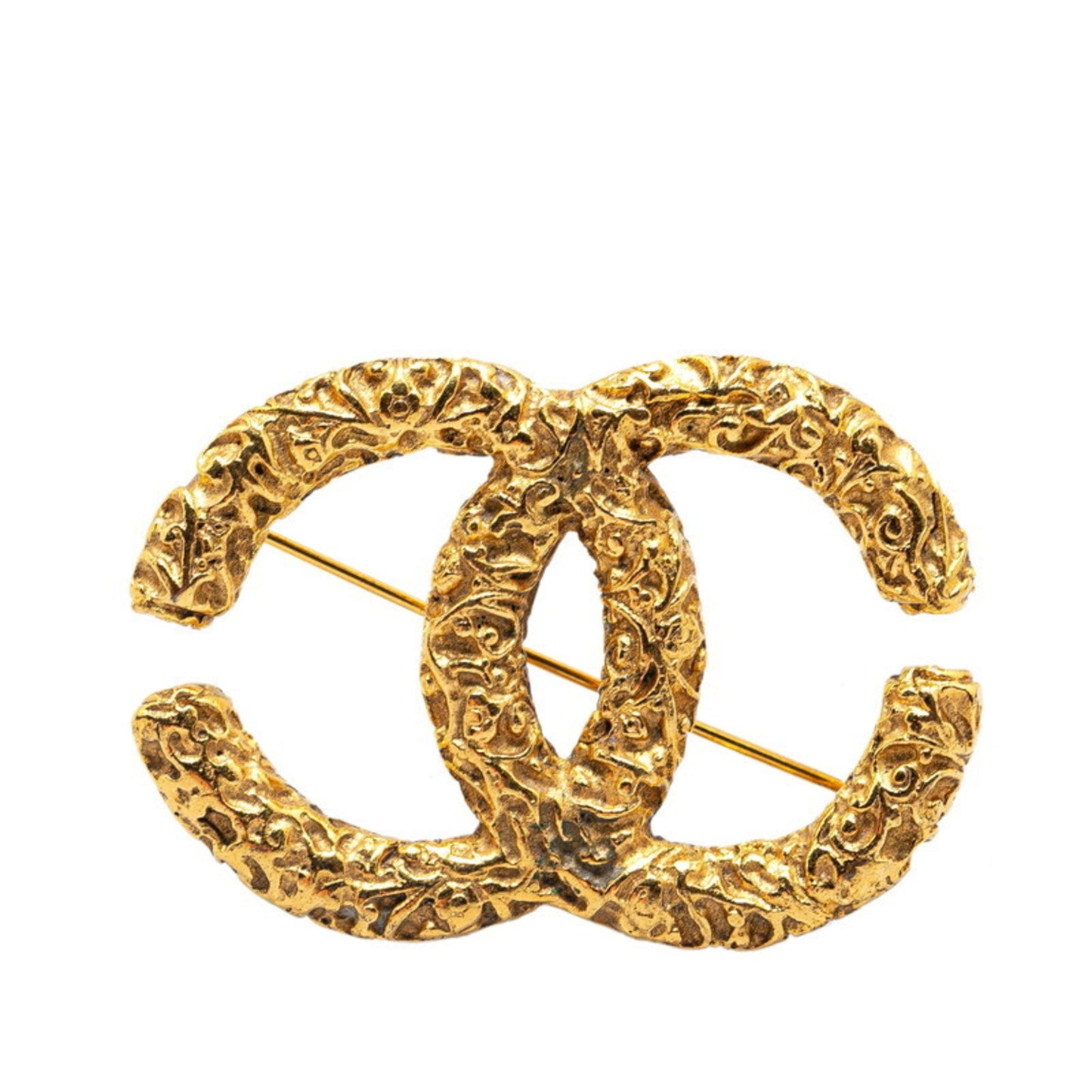 Chanel Logo CC, Gold, Gold Plated, brooch