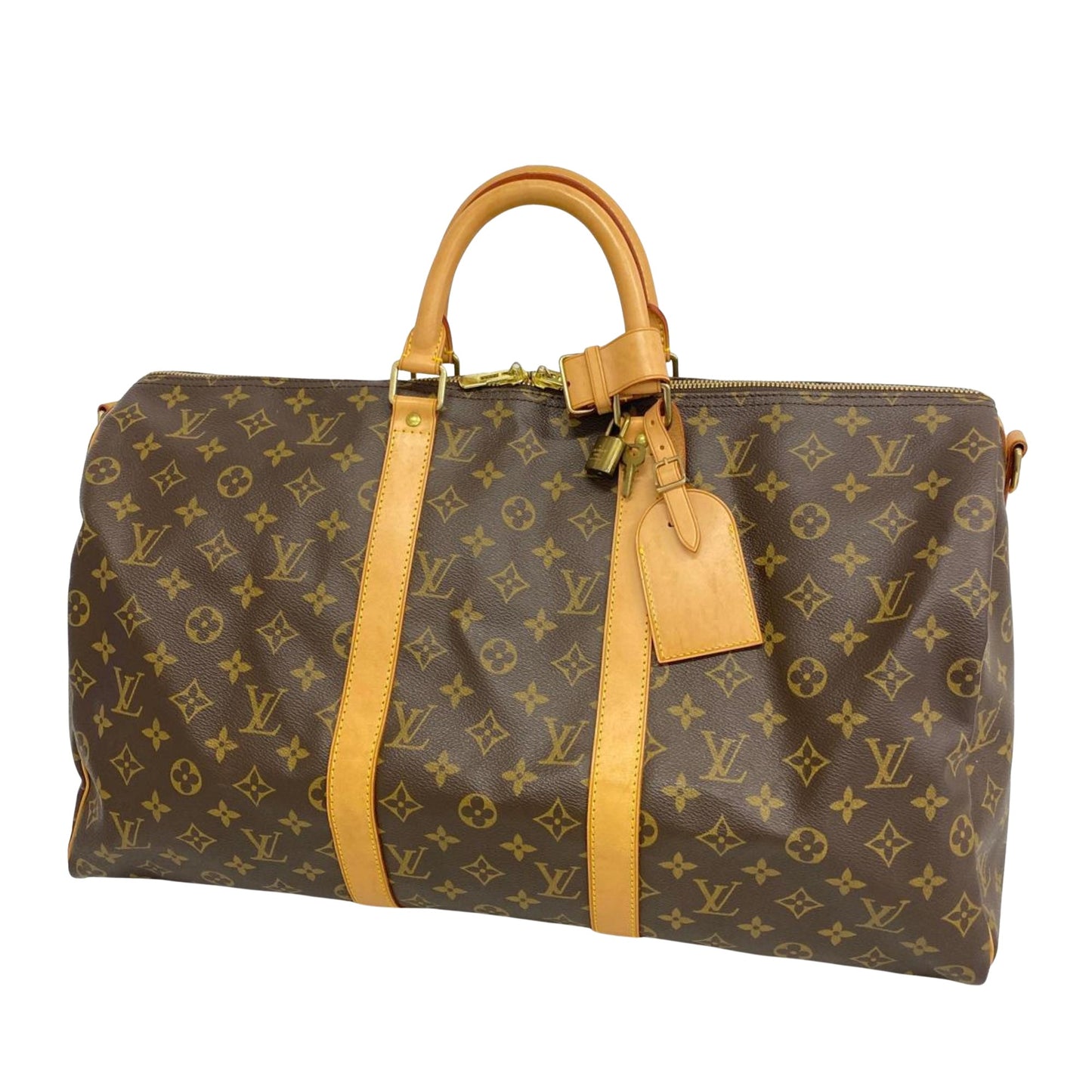 Louis Vuitton Keepall Bandouliere 50, Brown, Canvas, travel