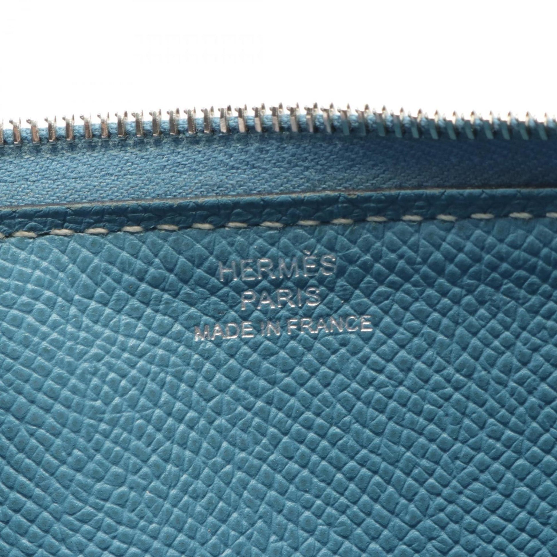 Hermès Azap, Blue, Leather, wallet