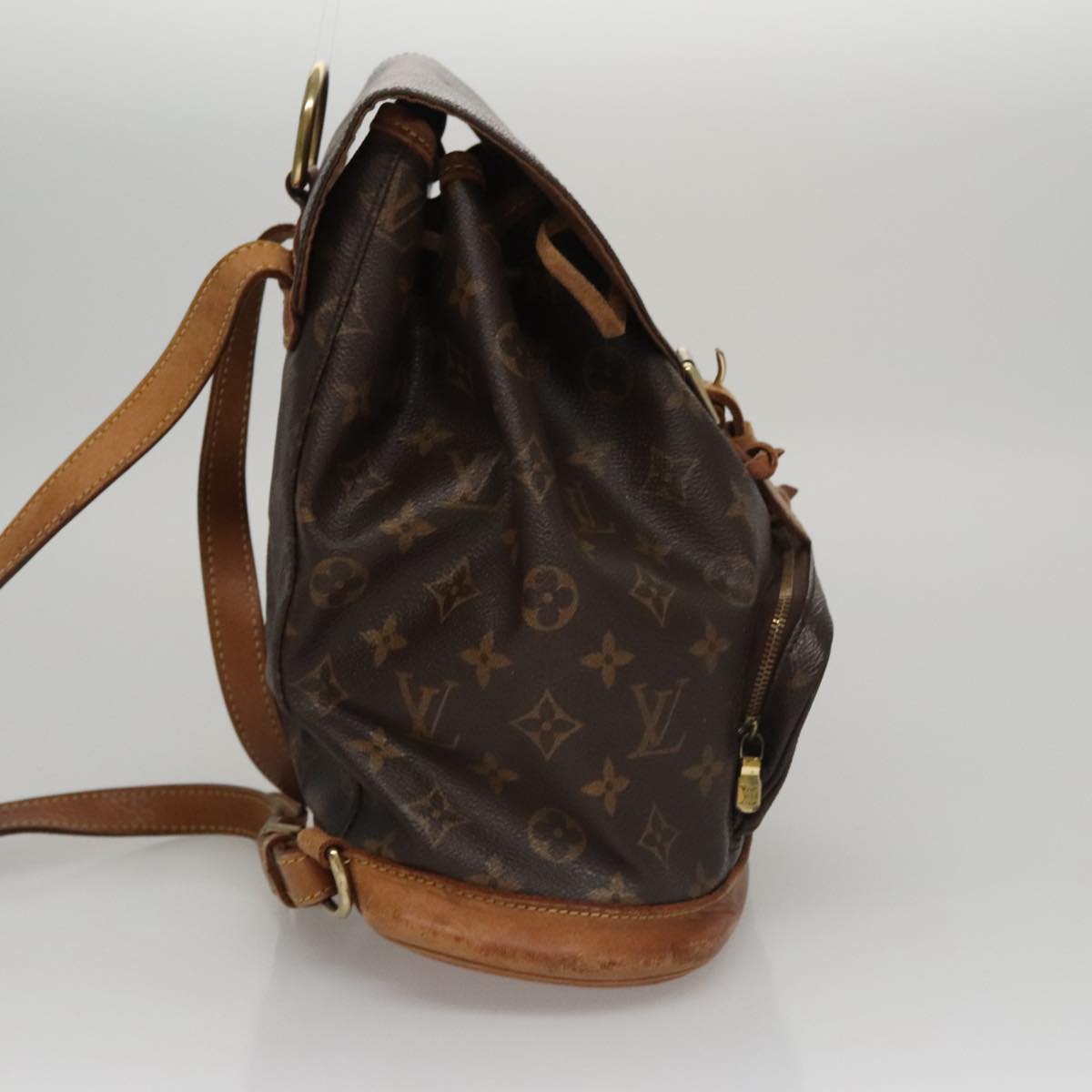Louis Vuitton Montsouris MM, Brown, Canvas, backpack