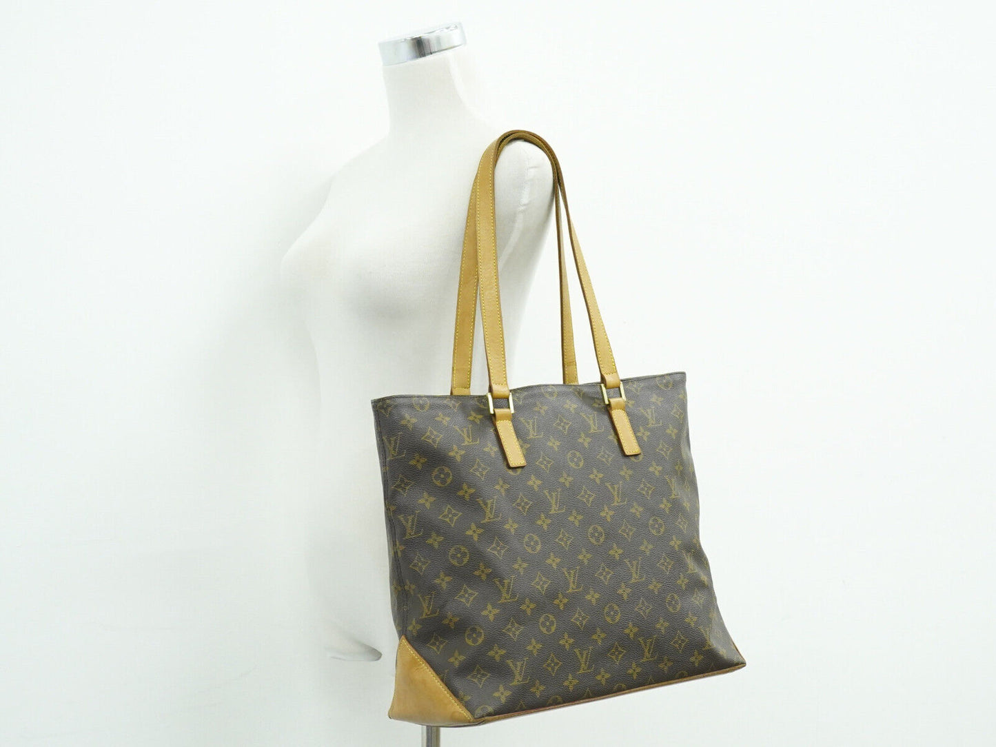 Louis Vuitton Cabas Mezzo, Brown, Canvas, tote