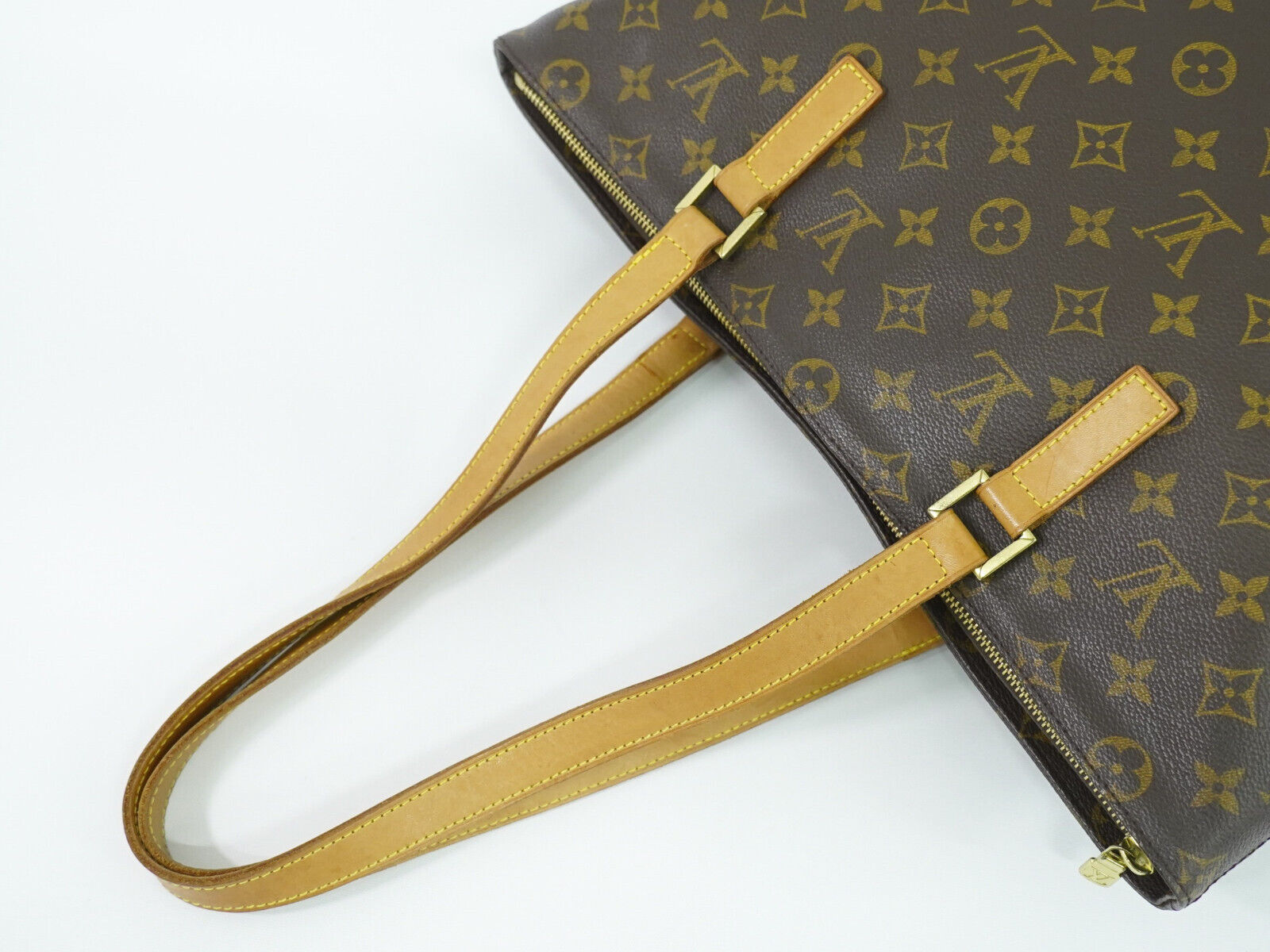 Louis Vuitton Cabas Mezzo, Brown, Canvas, tote