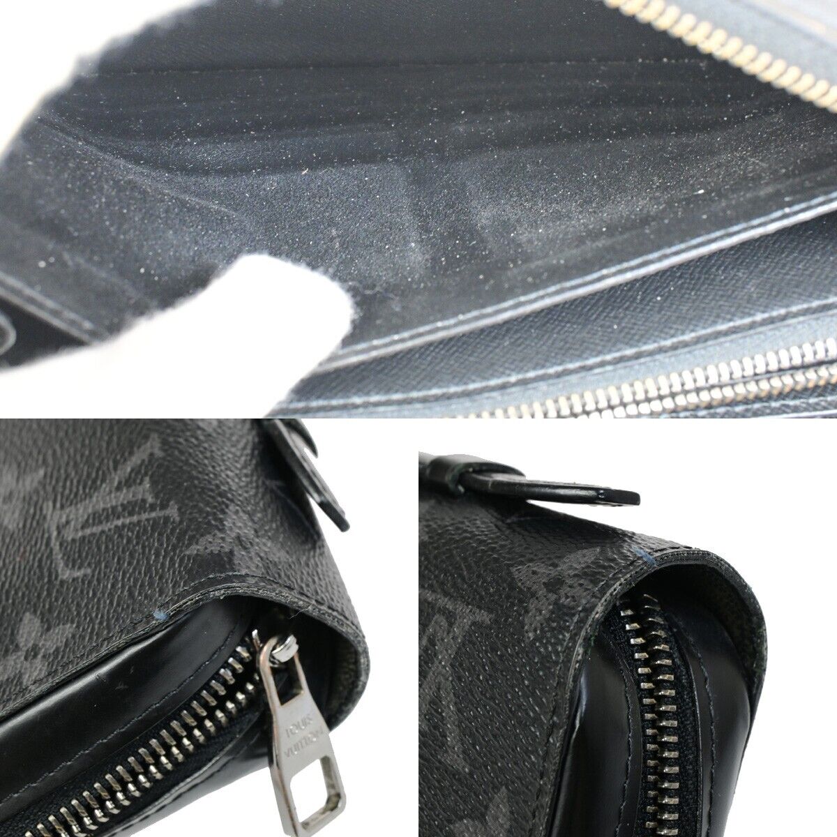 Louis Vuitton Zippy XL, Black, Canvas, wallet