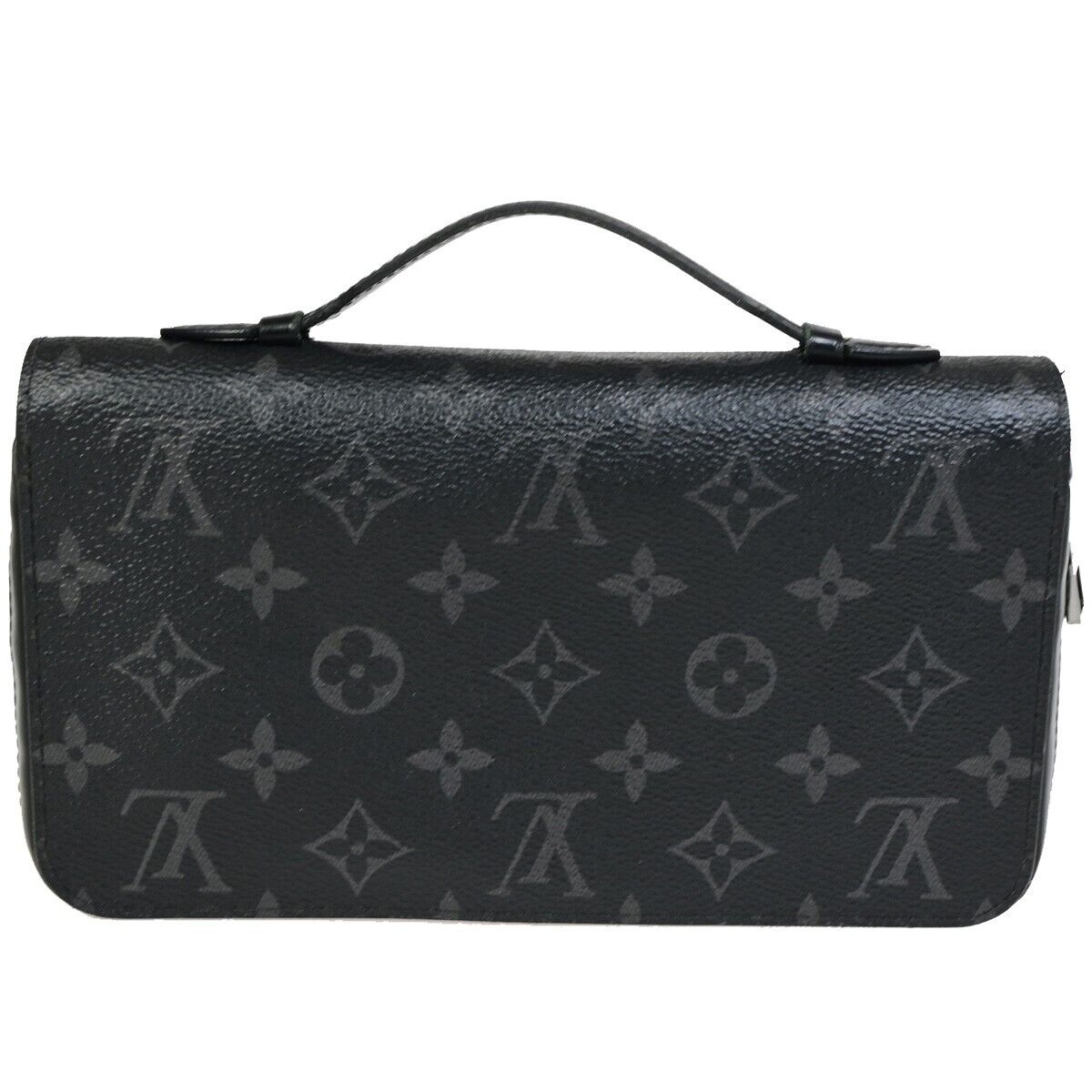 Louis Vuitton Zippy XL, Black, Canvas, wallet