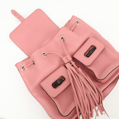 Gucci Bamboo Tassel Leather, Pink, Leather, Backpack