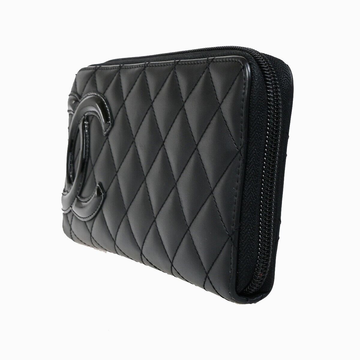 Chanel Cambon, Black, Leather, wallet