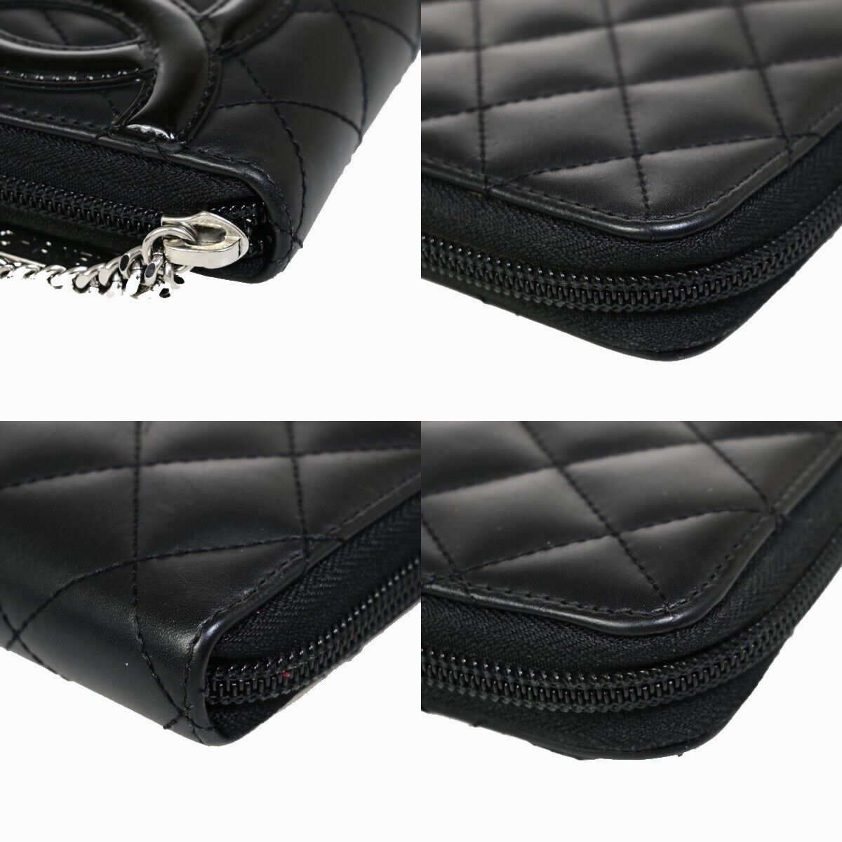 Chanel Cambon, Black, Leather, wallet