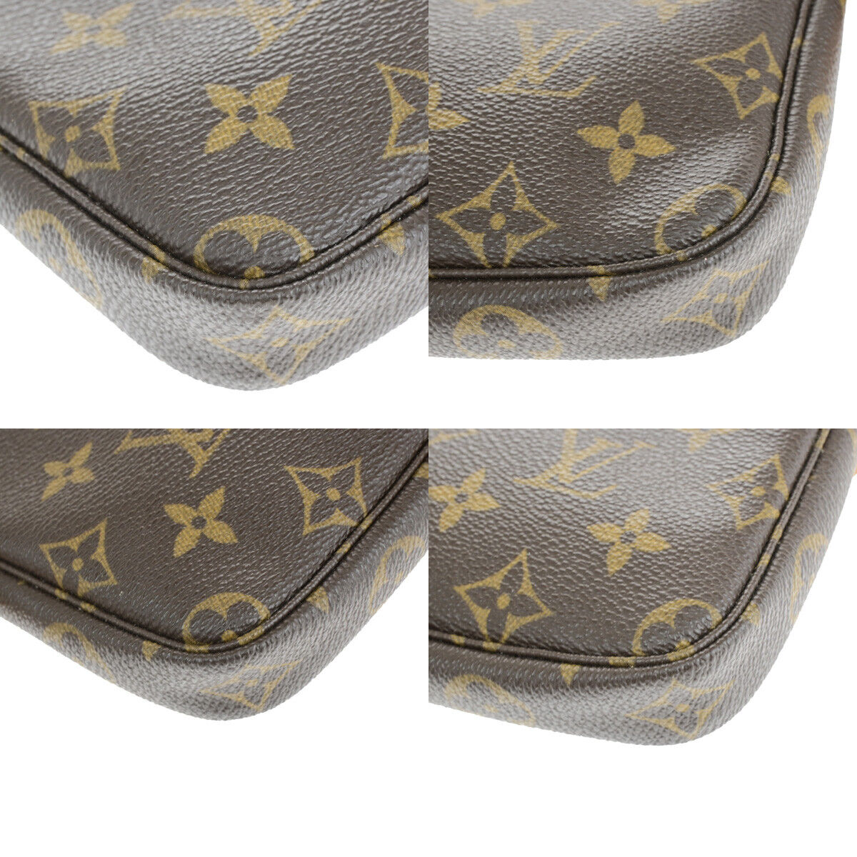 Louis Vuitton Pochette Accessoire, Brown, Canvas, clutch