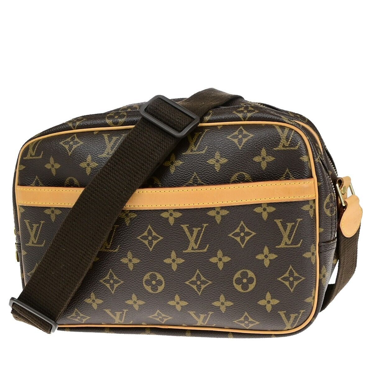 Louis Vuitton Reporter pm, Brown, Canvas, shoulder