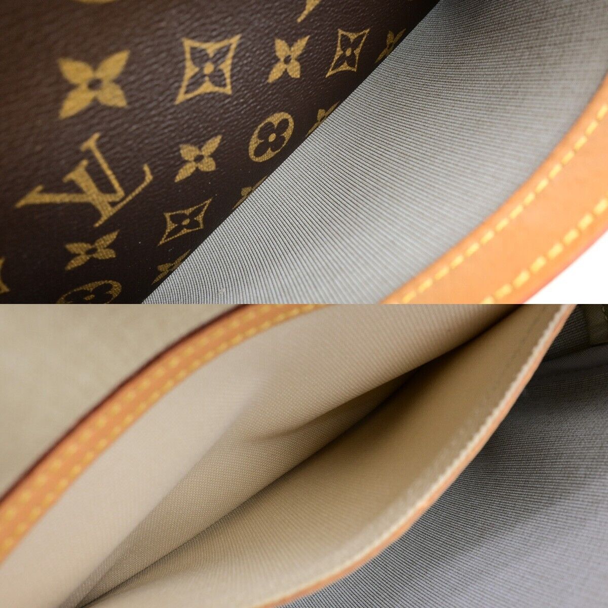 Louis Vuitton Reporter pm, Brown, Canvas, shoulder