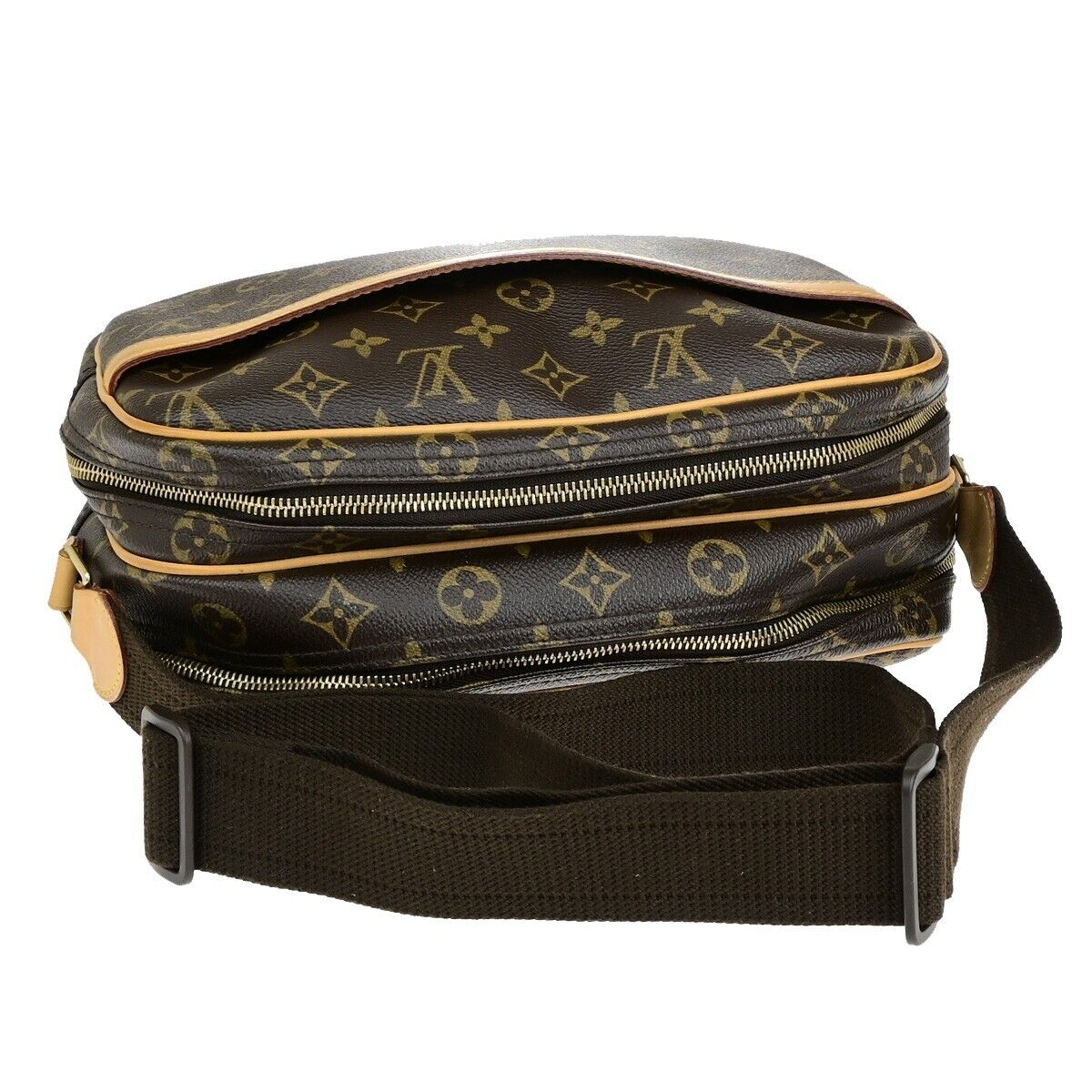 Louis Vuitton Reporter pm, Brown, Canvas, shoulder